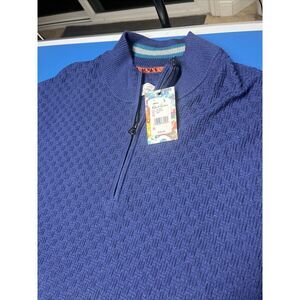 $265‎ New Robert Graham REISMAN Quarter Zip Sweater Men 1xl Cotton Wool Big Tall